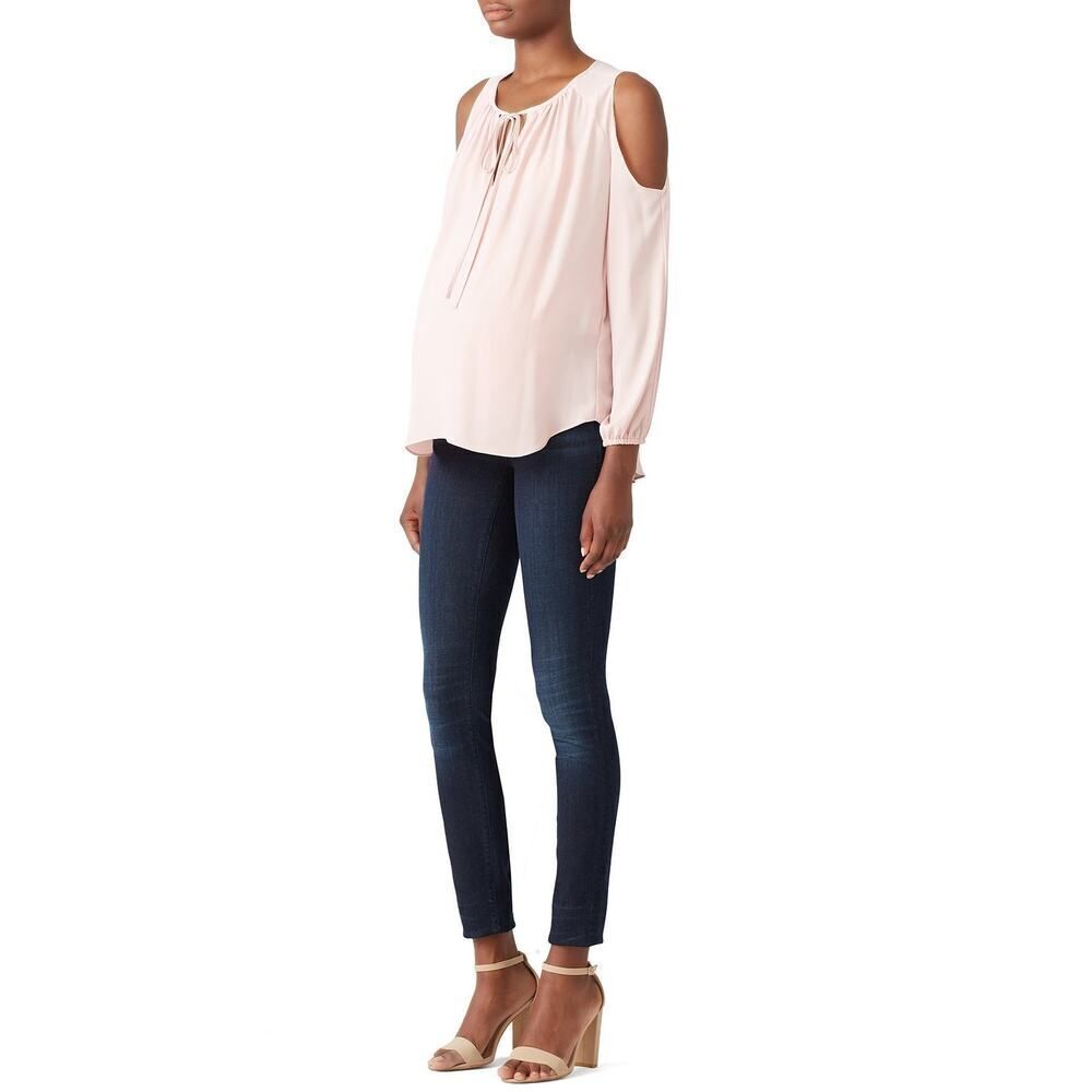 Amanda Uprichard Katherine Maternity Top Women's L/XL Pink Long Sleeve RTR